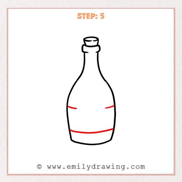 how to draw a wine bottle - Step 5